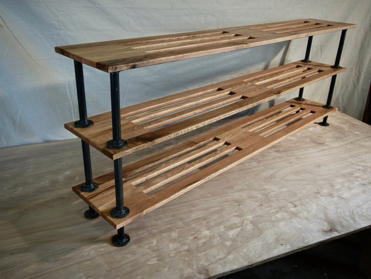 Modern Shoe Rack | Golden Oak