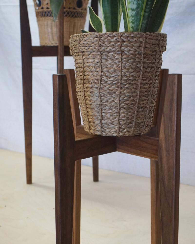 wooden plant stand with pot Wooden Plant Stand | Handmade in the USA