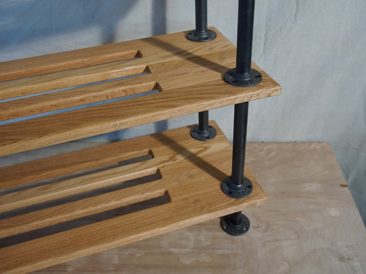 Modern Shoe Rack | Golden Oak